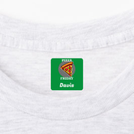 Pizza-vrijdagontwerp - Etiket voor kleine vierkant Labels