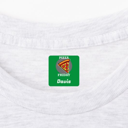 Pizza-vrijdagontwerp - Etiket voor kleine vierkant Labels (Aangebracht)