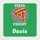 Pizza-vrijdagontwerp - Etiket voor kleine vierkant Labels (Design 1)