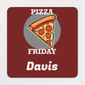 Pizza-vrijdagontwerp - Etiket voor kleine vierkant Labels (Design 2)