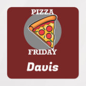 Pizza-vrijdagontwerp - Etiket voor kleine vierkant Labels (Design 1)