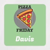 Pizza-vrijdagontwerp - Etiket voor kleine vierkant Labels (Design 2)