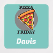 Pizza-vrijdagontwerp - Etiket voor kleine vierkant Labels (Design 2)