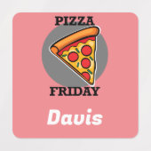 Pizza-vrijdagontwerp - Etiket voor kleine vierkant Labels (Design 2)
