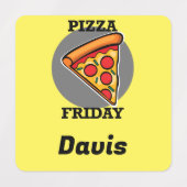 Pizza-vrijdagontwerp - Etiket voor kleine vierkant Labels (Design 2)