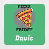 Pizza-vrijdagontwerp - Etiket voor kleine vierkant Labels (Design 2)