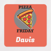 Pizza-vrijdagontwerp - Etiket voor kleine vierkant Labels (Design 1)