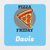 Pizza-vrijdagontwerp - Etiket voor kleine vierkant Labels (Design 1)