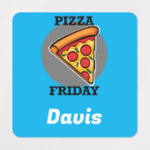 Pizza-vrijdagontwerp - Etiket voor kleine vierkant Labels (Design 2)
