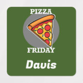 Pizza-vrijdagontwerp - Etiket voor kleine vierkant Labels (Design 1)
