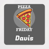 Pizza-vrijdagontwerp - Etiket voor kleine vierkant Labels (Design 1)
