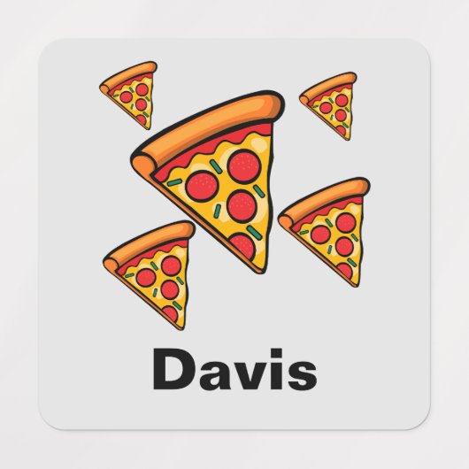 Pizza-vrijdagontwerp - Etiket voor kleine vierkant Labels (Design 1)