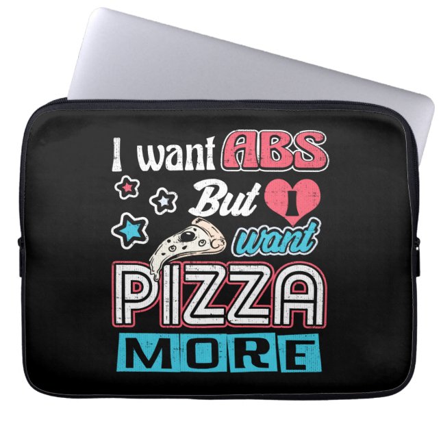 Pizza vs ABS - Bulking Dieet - Grappige Carbs Nieu Laptop Sleeve (Voorkant)