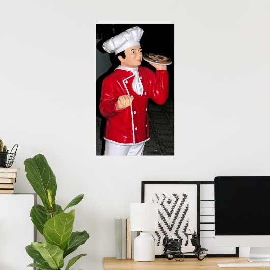 Pizza Waiter Poster (Thuiskantoor)