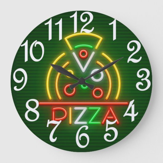 Pizza Wall Clock Grote Klok (Voorkant)
