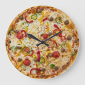 Pizza Wall Clock Grote Klok (Voorkant)