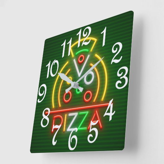 Pizza Wall Clock Vierkante Klok (Hoek)