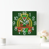 Pizza Wall Clock Vierkante Klok (Huis)