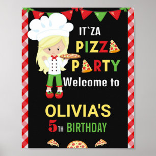 Pizza welkomstfeest Pizza kookfeest Poster