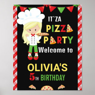Pizza welkomstfeest Pizza kookfeest Poster