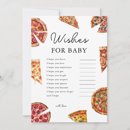 Pizza wensen voor Baby shower spel Kaart (Voorkant)