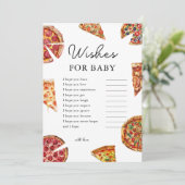 Pizza wensen voor Baby shower spel Kaart (Staand voorkant)