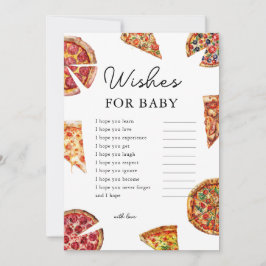 Pizza wensen voor Baby shower spel Kaart