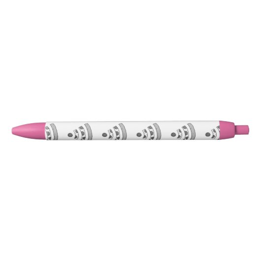 PIZZA WI FI Roze strip, zwarte inkt Pen (Voorkant)
