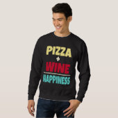 Pizza Wijn Geluk Trui (Voorkant volledig)