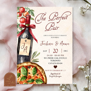 Pizza Wijn Perfecte Paar Bruids Shower Kaart