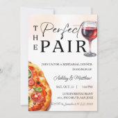 Pizza wijn repetitie diner perfect paar kaart (Voorkant)