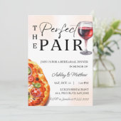 Pizza wijn repetitie diner perfect paar kaart (Staand voorkant)