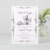 pizza | Wijn Vrijgezellenfeest Kaart (Staand voorkant)