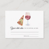 Pizza & Wine Bridal shower Date night ideas Informatiekaartje (Voorkant)