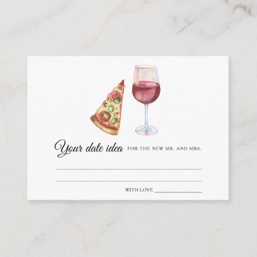 Pizza & Wine Bridal shower Date night ideas Informatiekaartje (Voorkant)