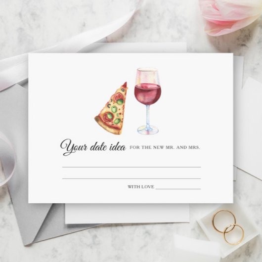 Pizza & Wine Bridal shower Date night ideas Informatiekaartje