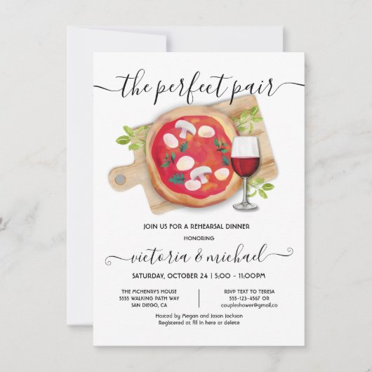 Pizza & Wine het perfecte paarse repetitiediner Kaart (Voorkant)