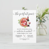 Pizza & Wine Italiaans - Perfect Paar Dinner Kaart (Staand voorkant)