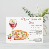 Pizza & Wine Night - Vaderdag Diner Party Kaart (Staand voorkant)