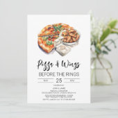 Pizza & Wings voor de Ringen Uitnodiging (Staand voorkant)