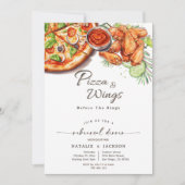 Pizza & Wings voor het diner van de repetitie Kaart (Voorkant)