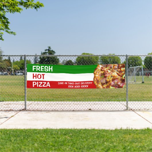Pizza Winkel Italiaanse vlag Pizza Pic Larg person Spandoek (Insitu)