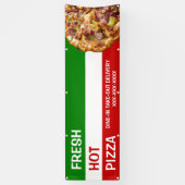 Pizza Winkel Italiaanse vlag Pizza Pic Larg person Spandoek (Verticaal)