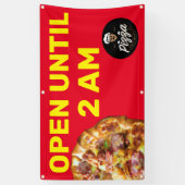 Pizza Winkel Logo openen aanpassen tot 2 uur Spandoek (Verticaal)