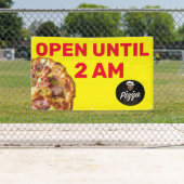 Pizza Winkel Logo openen aanpassen tot 2 uur Spandoek (Insitu)