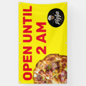 Pizza Winkel Logo openen aanpassen tot 2 uur Spandoek (Verticaal)