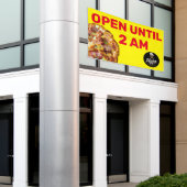 Pizza Winkel Logo openen tot 2 uur 's ochtends gro Spandoek (Buitenkant Gebouw)