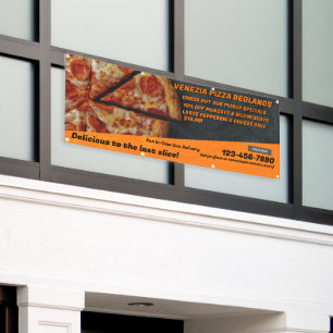 Pizza winkel pepperoni kaas reclame aanpassen spandoek