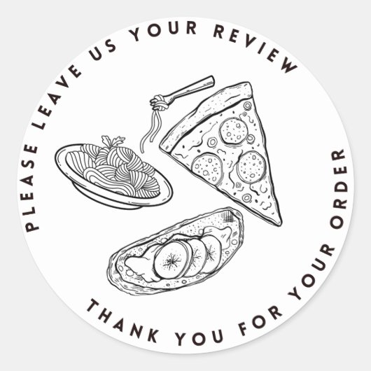 Pizza Winkel Verlaat Review Dank je Stickers (Voorkant)
