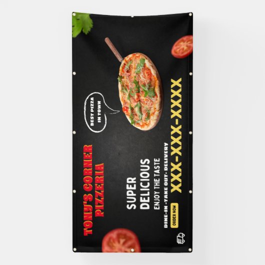 Pizza winkelen - groots aanpassen spandoek (Verticaal)